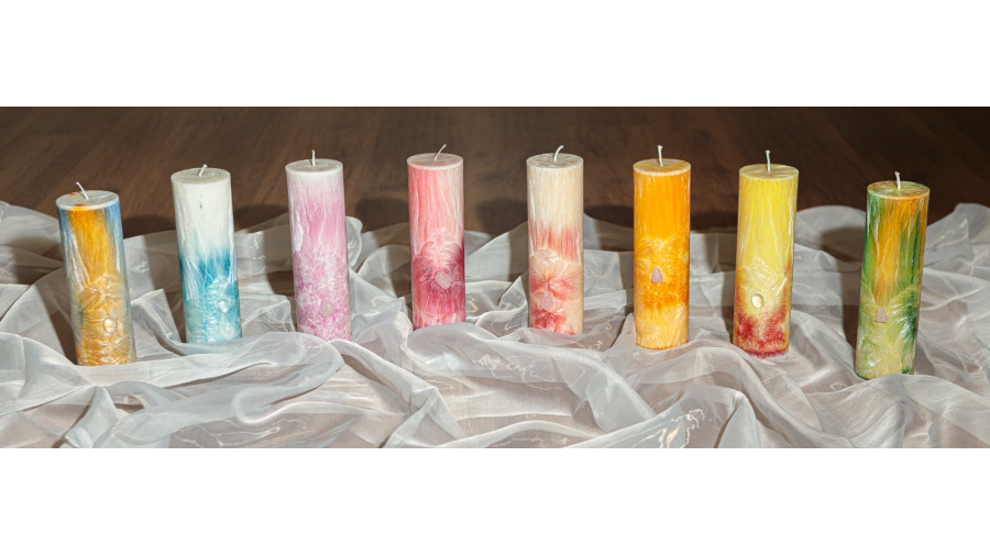 Hand made palm wax candles